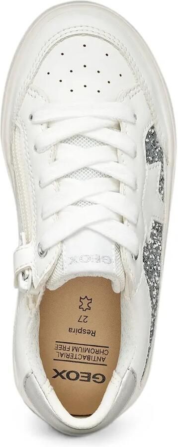 Geox Kids Gisli sneakers met sterpatch en glitterdetail Wit - Foto 4