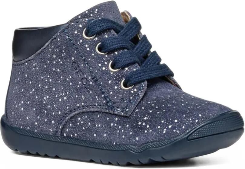Geox Kids glitter-effect lace-up boots Blauw