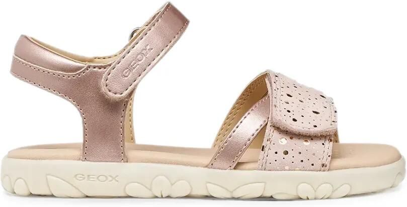 Geox Kids Haiti sandalen met metallic-effect en geperforeerde details Roze - Foto 4