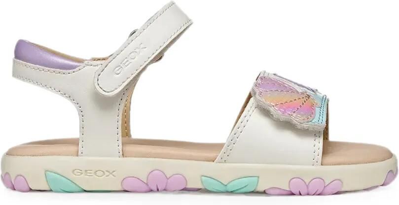 Geox Kids Haiti sandalen met schelpenpatch Wit