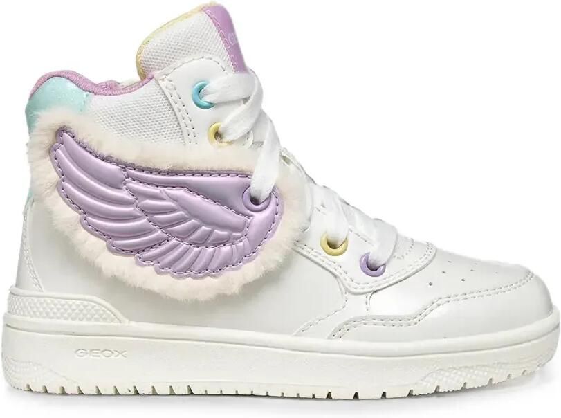 Geox Kids High-top sneakers met vleugelpatch Wit