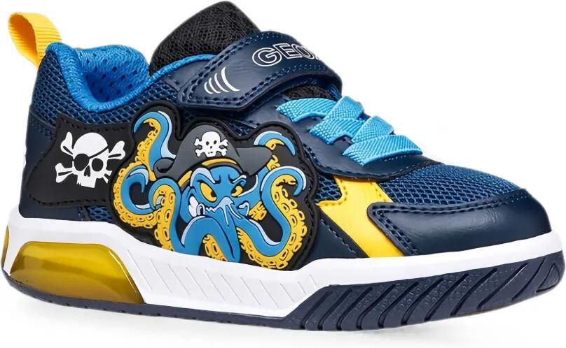 Geox Kids Inek sneakers met klittenband en octopus-patch Blauw