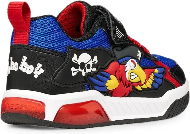 Geox Kids Inek sneakers met klittenband en papegaaipatch Blauw - Foto 3