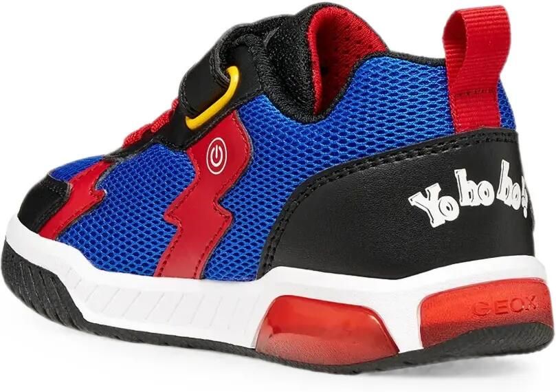 Geox Kids Inek sneakers met klittenband en papegaaipatch Blauw - Foto 4