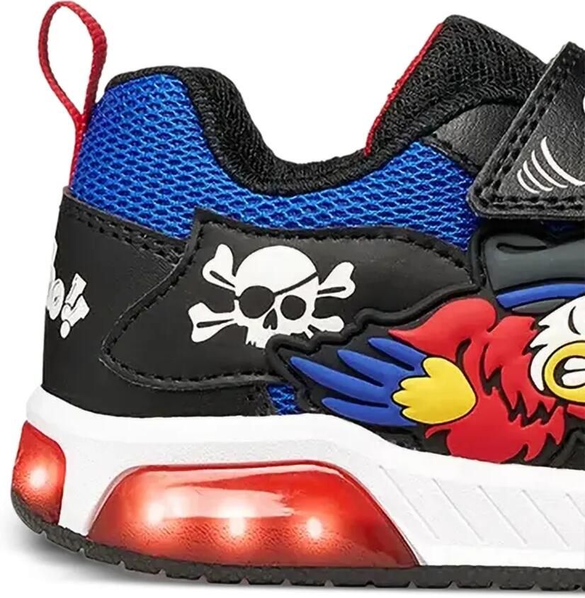 Geox Kids Inek sneakers met klittenband en papegaaipatch Blauw - Foto 2