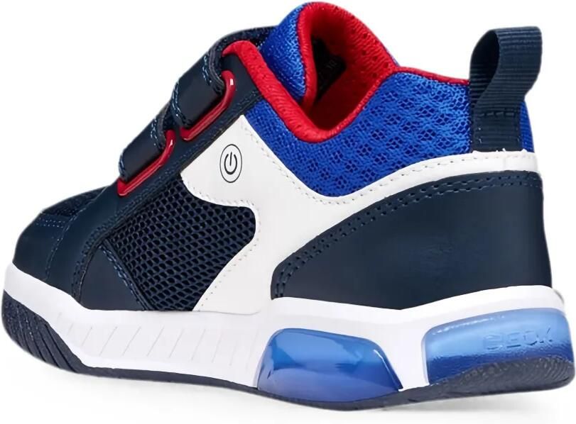 Geox Kids Inek sneakers met klittenband en voetbal-patch Blauw - Foto 2