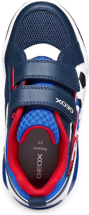 Geox Kids Inek sneakers met klittenband en voetbal-patch Blauw - Foto 4