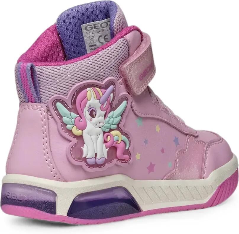 Geox Kids Inek sneakers met sterprint en eenhoornpatch Roze - Foto 2