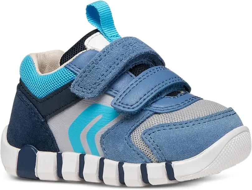Geox Kids Iupidoo mesh sneakers met klittenband Blauw