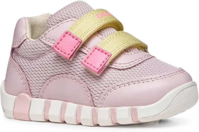 Geox Kids Iupidoo mesh sneakers met klittenband Roze