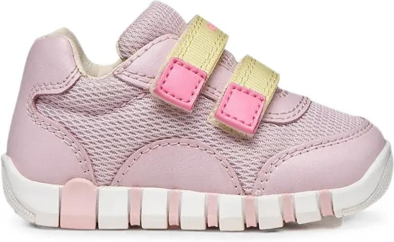 Geox Kids Iupidoo mesh sneakers met klittenband Roze - Foto 4