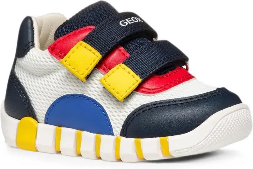 Geox Kids Iupidoo mesh sneakers met klittenband Wit
