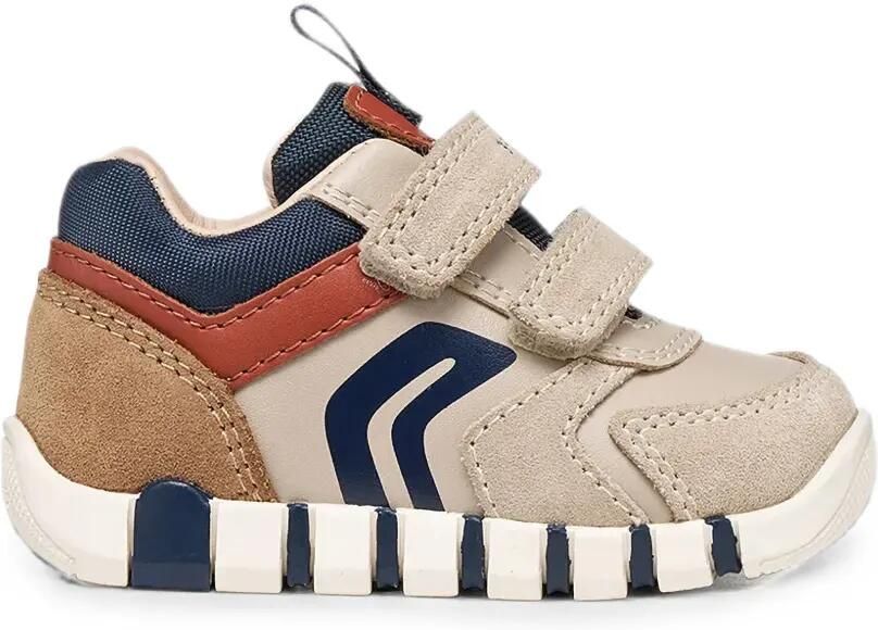 Geox Kids Iupidoo sneakers met klittenband Beige
