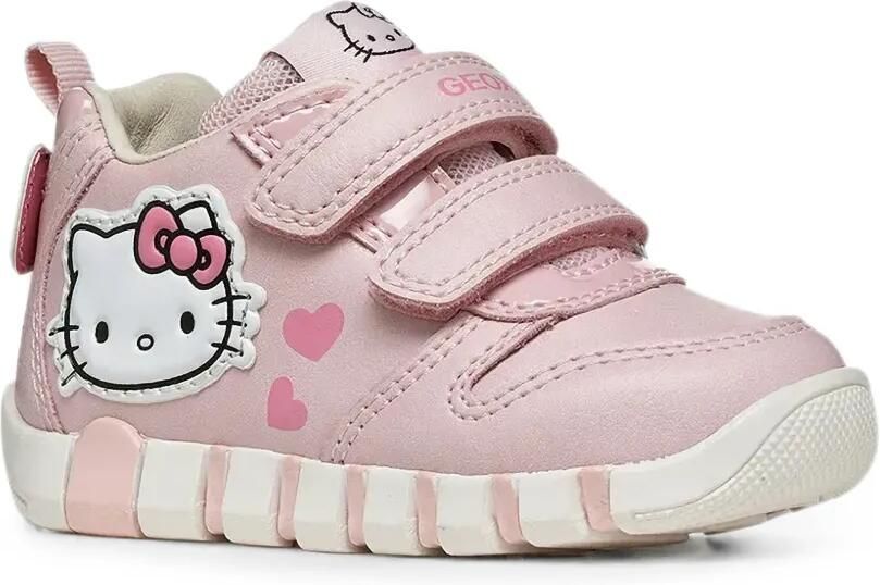 Geox Kids Iupidoo sneakers met klittenband en Hello Kitty-patch Roze