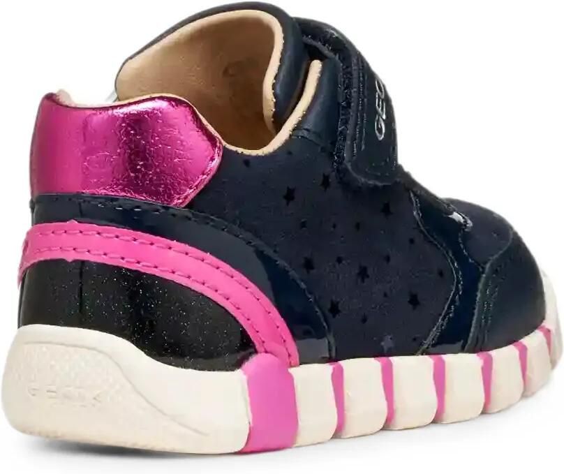 Geox Kids Iupidoo sneakers met klittenband en sterprint Blauw - Foto 2
