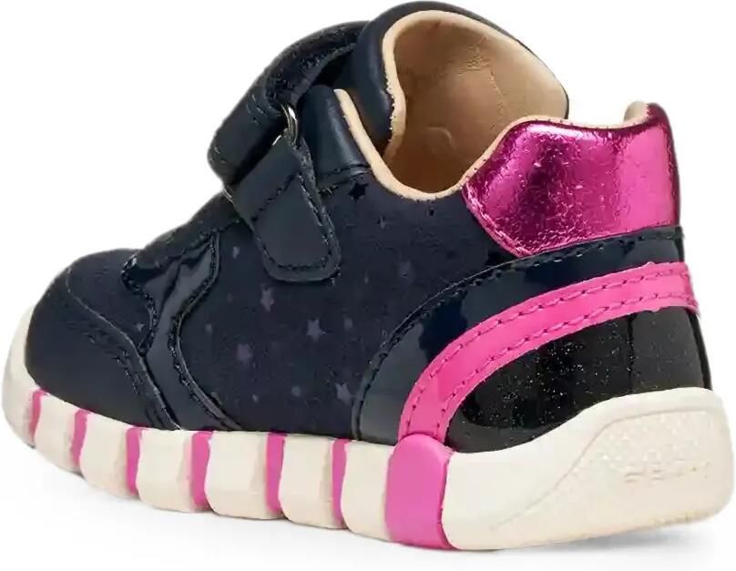 Geox Kids Iupidoo sneakers met klittenband en sterprint Blauw - Foto 3