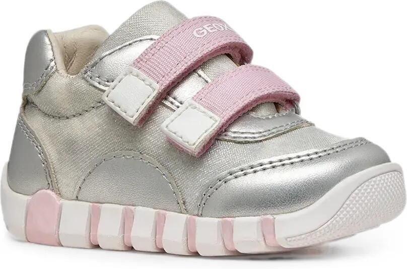 Geox Kids Iupidoo sneakers met klittenband Zilver