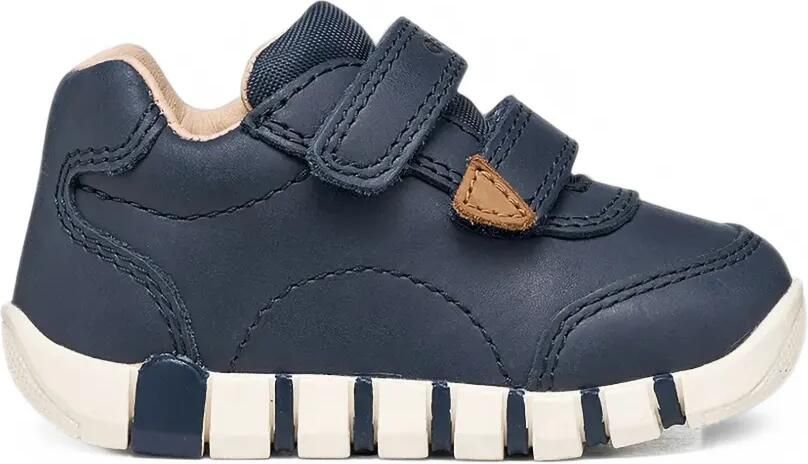 Geox Kids IUPIDOO leren sneakers met klittenband Blauw