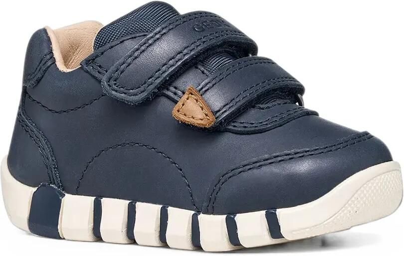 Geox Kids IUPIDOO leren sneakers met klittenband Blauw