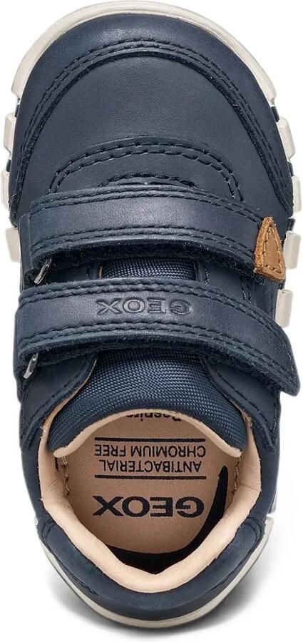 Geox Kids IUPIDOO leren sneakers met klittenband Blauw - Foto 3