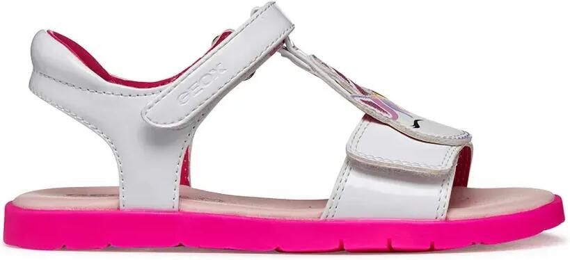 Geox Kids Joyfoot sandalen met klittenband en eenhoornpatch Wit - Foto 4
