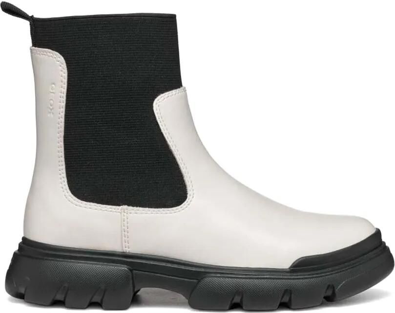 Geox Kids Junette enkellaarzen met elastisch vlak Wit