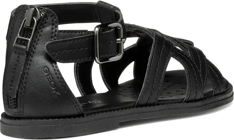 Geox Kids Karly gekooide sandalen met gesp Zwart - Foto 2