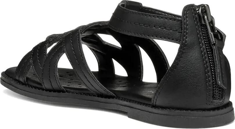 Geox Kids Karly gekooide sandalen met gesp Zwart - Foto 3