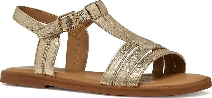 Geox Kids Karly metallic sandalen met gesp Goud