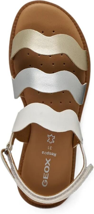 Geox Kids Karly sandalen met klittenband en golvend effect Wit