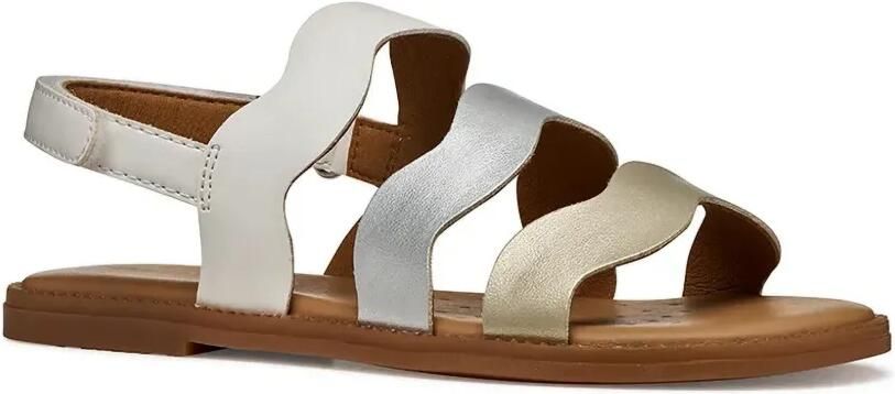 Geox Kids Karly sandalen met klittenband en golvend effect Wit - Foto 4