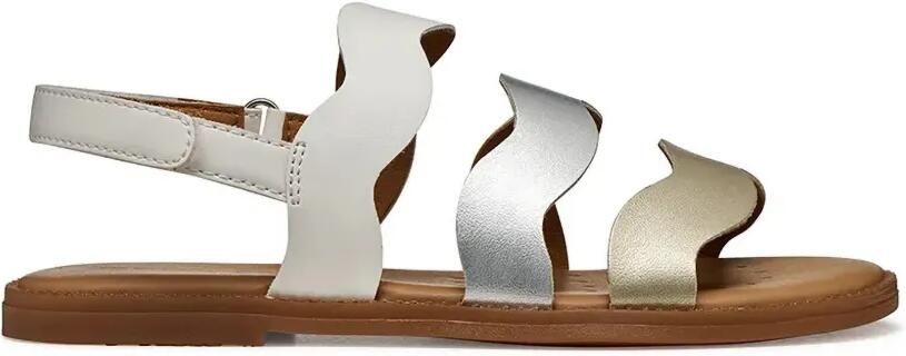 Geox Kids Karly sandalen met klittenband en golvend effect Wit - Foto 5