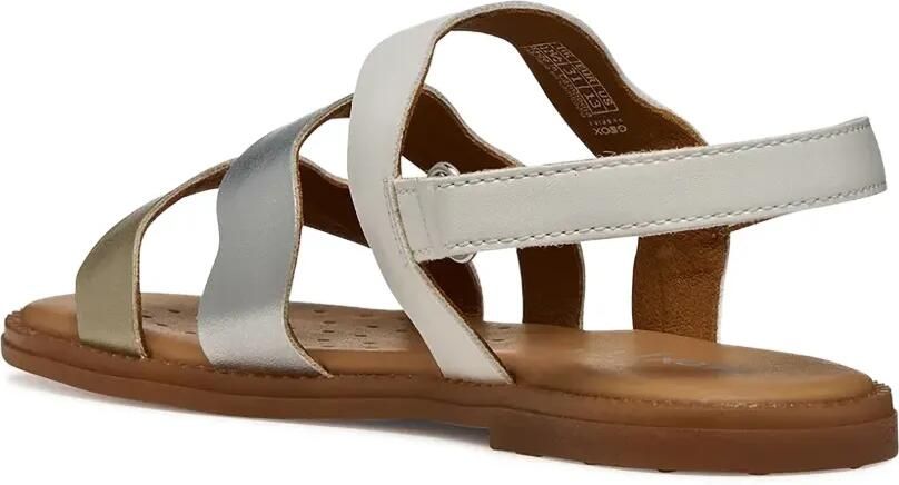 Geox Kids Karly sandalen met klittenband en golvend effect Wit - Foto 3