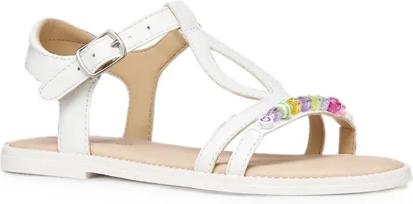 Geox Kids Karly sandalen verfraaid met kralen en T-bandje Wit