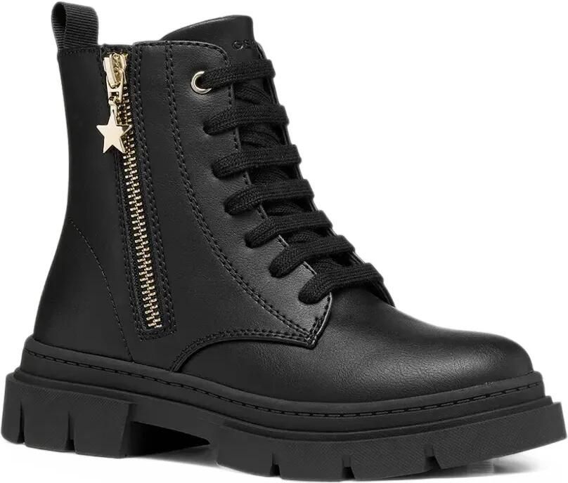 Geox Kids Karsyn star-charm lace-up ankle boots Zwart