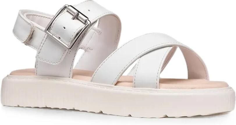Geox Kids Kodette sandalen met gekruiste bandjes en gesp Wit