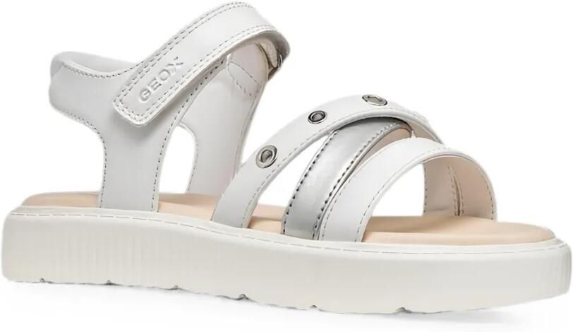 Geox Kids Kodette sandalen verfraaid met ringlets en klittenband Wit