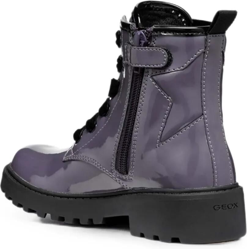 Geox Kids Laarzen met lakleren afwerking en sterpatchwork Paars - Foto 3
