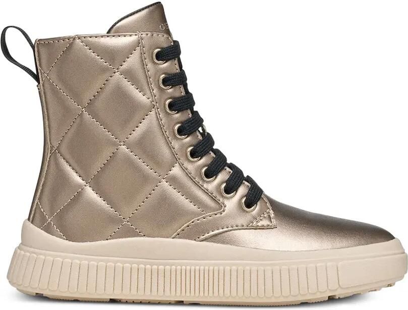 Geox Kids Laquinny gewatteerde metallic enkellaarzen Goud