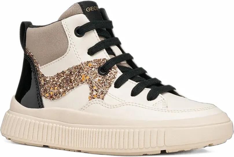 Geox Kids Laquinny glitter-detail high-top sneakers Beige - Foto 3