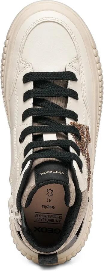 Geox Kids Laquinny glitter-detail high-top sneakers Beige - Foto 4