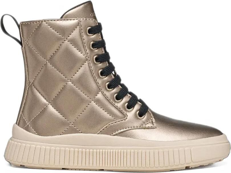 Geox Kids Laquinny quilted metallic ankle boots Goud