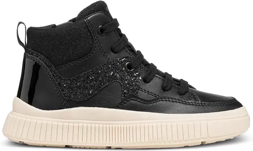 Geox Kids Laquinny sneakers met glitters Zwart