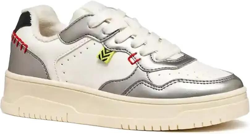 Geox Kids Lestrella sneakers met contrasterende stiksels en vlakken Wit