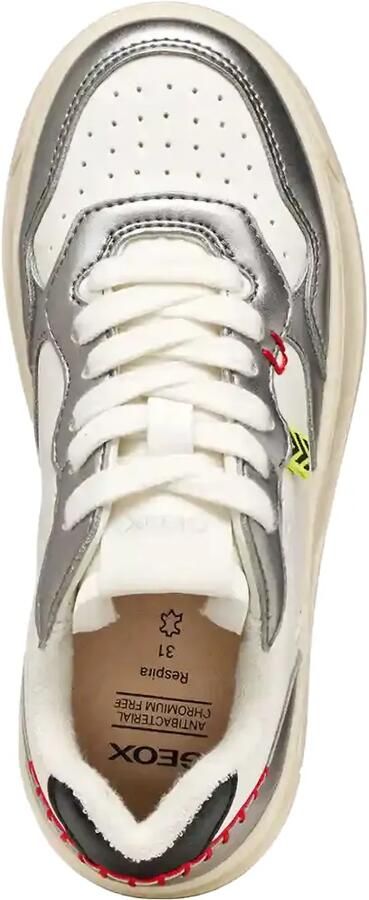 Geox Kids Lestrella sneakers met contrasterende stiksels en vlakken Wit - Foto 4