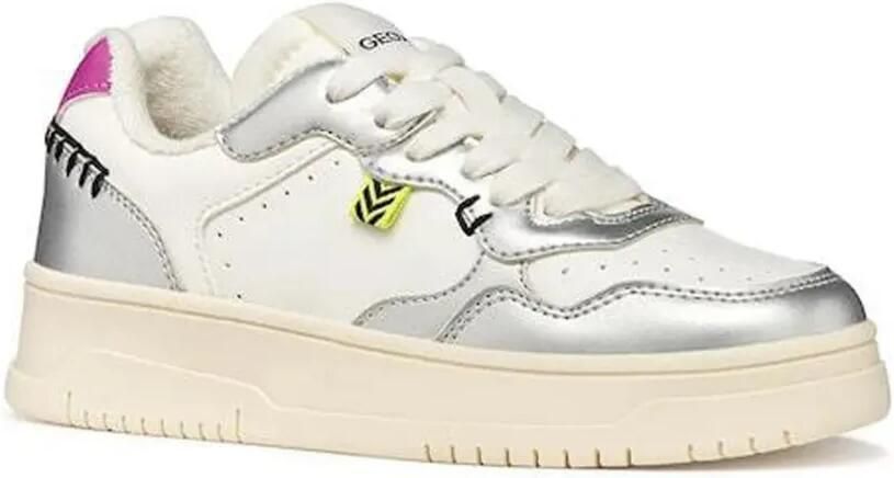 Geox Kids Lestrella sneakers met metallic vlak Wit