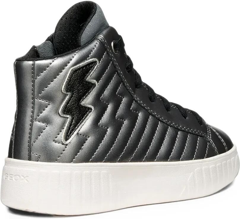 Geox Kids lightning bolt-patch quilted sneakers Zilver - Foto 2