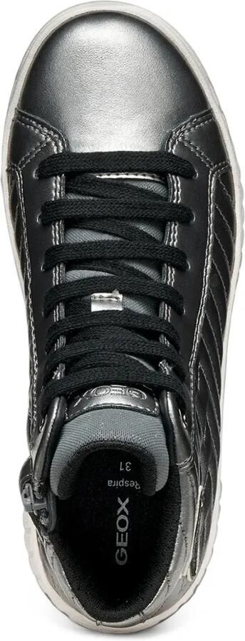 Geox Kids lightning bolt-patch quilted sneakers Zilver - Foto 4