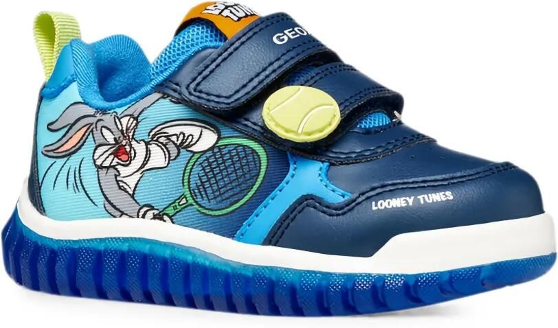 Geox Kids Lightyloo Bugs Bunny sneakers met klittenband Blauw