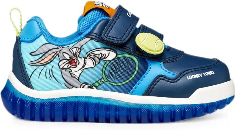 Geox Kids Lightyloo Bugs Bunny sneakers met klittenband Blauw - Foto 4